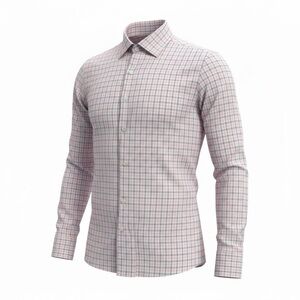 Men's Pink Plaid Dress Shirt - Unbranded